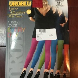 Oroblu footless leggings in Red